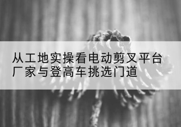 和硕电动剪叉升降平台厂家-从工地实操看电动剪叉平台厂家与登高车挑选门道