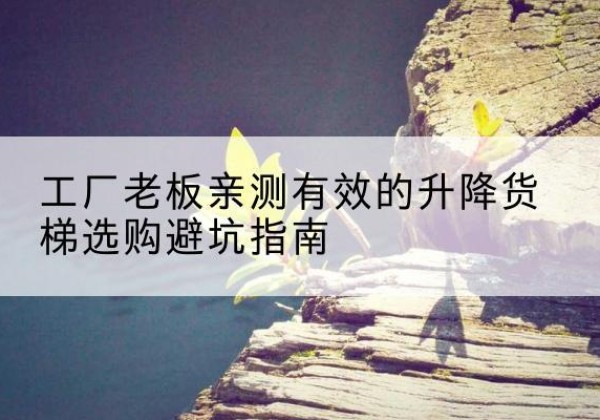 和硕升降货梯怎么选-工厂老板亲测有效的升降货梯选购避坑指南